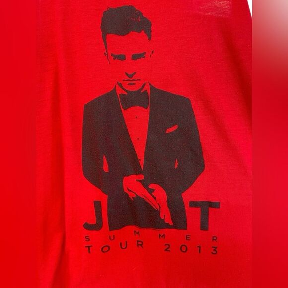 Justin Timberlake JT Summer Tour 2013 Red and Black Tank top. Size large - Picture 4 of 4